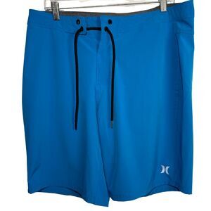 Hurley Mens Boardshorts Size 34 Blue Performance Swim Trunks Surf Shorts Pocket